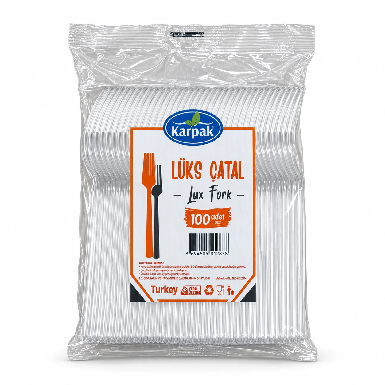 KARPAK PLASTİK LÜX ÇATAL 100 AD *40 PK