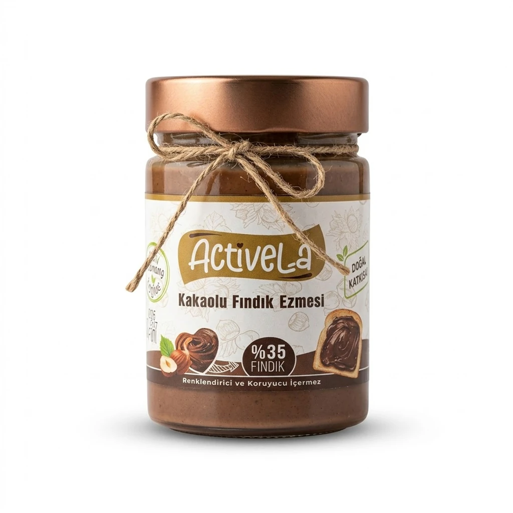 ACTİVELLA KAKAOLU FINDIK EZMESİ %35 FINDIKLI 330 GR