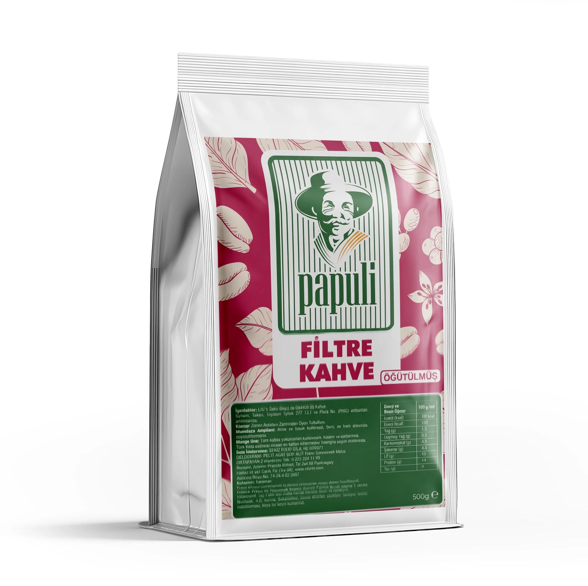 PAPULİ ÖĞÜTÜLMÜŞ FİLTRE KAHVE 500 GR * 20 AD