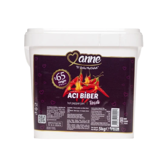 DOĞBES ACI BİBER REÇELİ 5 KG. 65 MEYVELİ