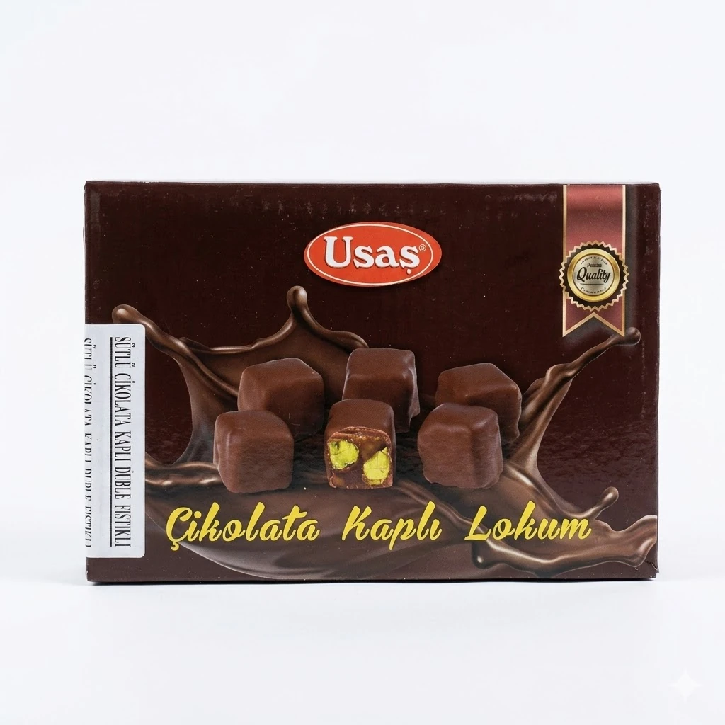 USAŞ SÜTLÜ ÇİKOLTA KAPLI DUBLE FISTIKLI LOKUM 2 KG