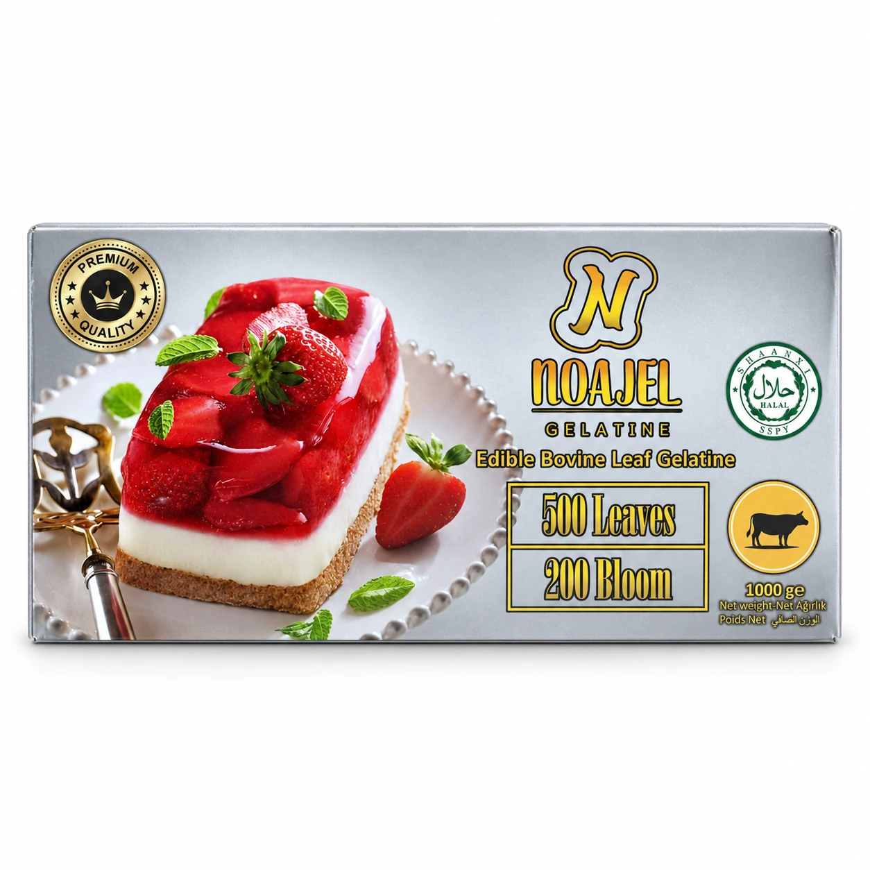 YAPRAK JELATİN 200 BLOM 1 KG 25 AD  500 YPK GOLD