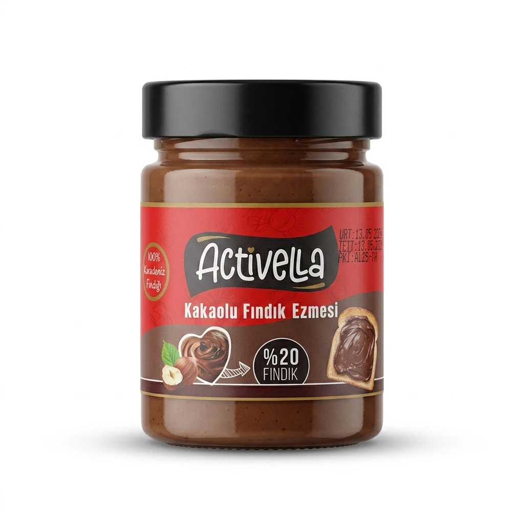 ACTİVELLA KAKAOLU FINDIK EZMESİ %20 FINDIKLI 330 GR