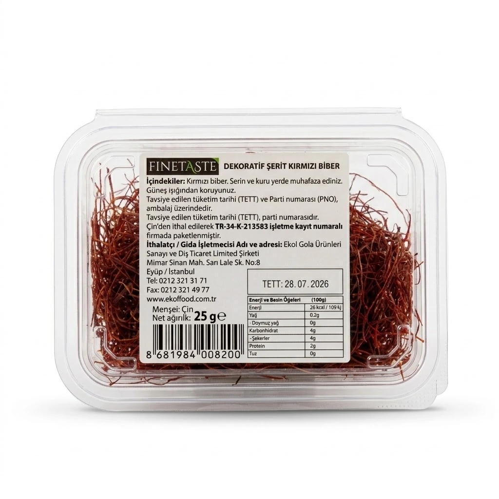 DEKORATİF ŞERİT KIRMIZI BİBER 50*25 GR