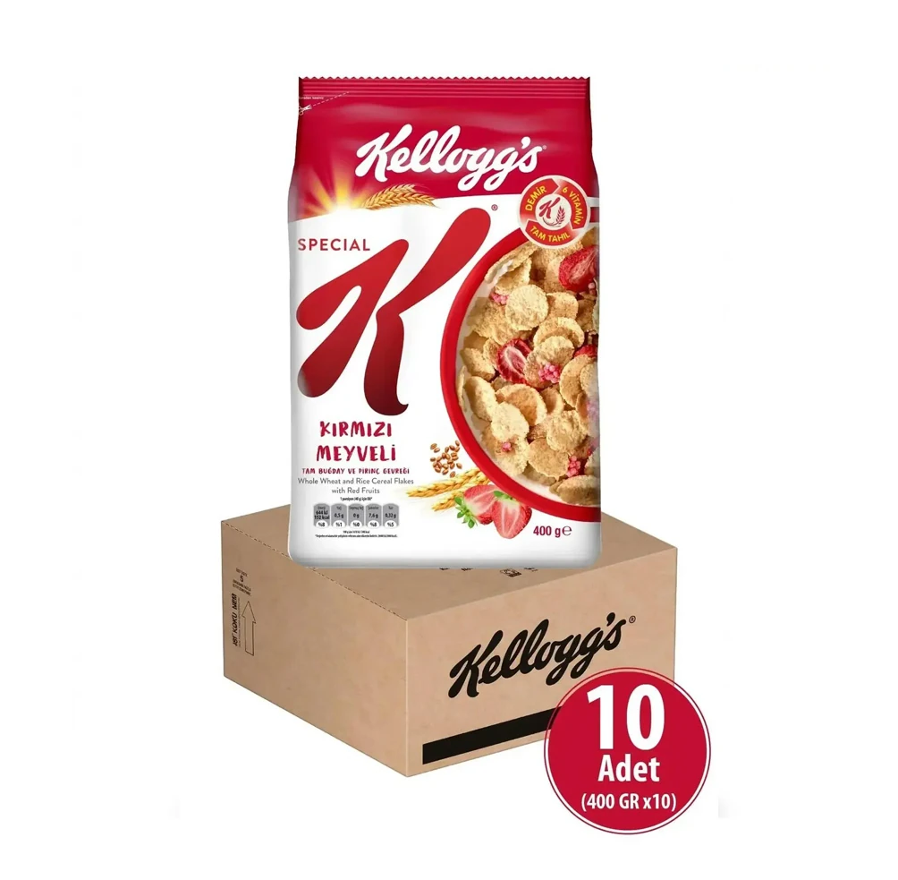 KELLLOGG'S KAHVALTILIK GEVREK KIRMIZI MEYVELİ 400 GR * 10 PK