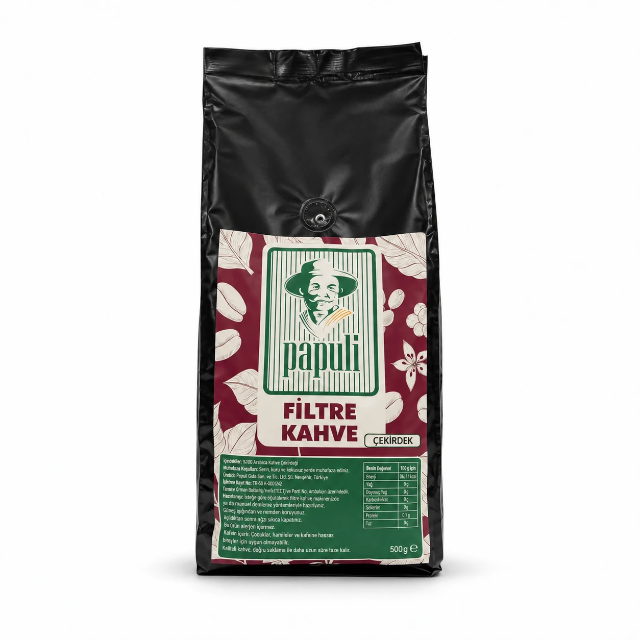 PAPULİ ÇEKİRDEK FİLTRE KAHVE 500 GR * 20 AD
