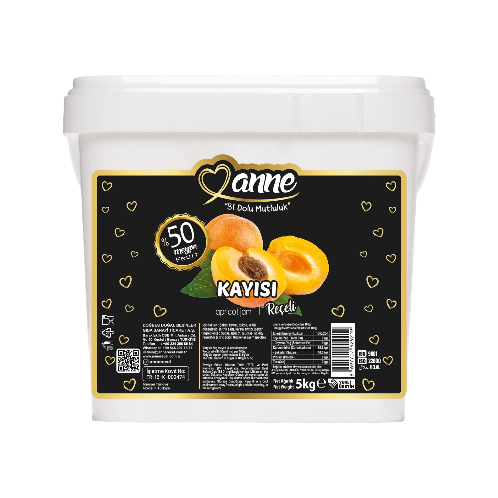 DOĞBES KAYISI  REÇELİ 5 KG. 65 MEYVELİ