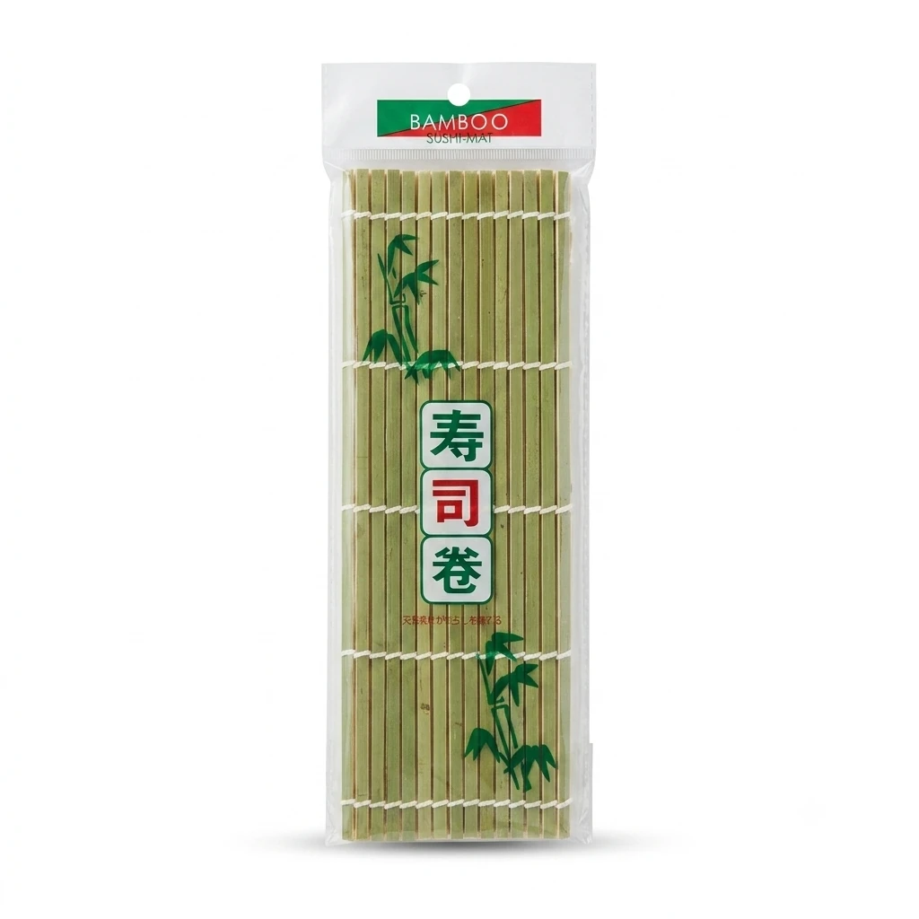 M0029B BAMBU SUSHİ MAT YASSI YEŞİL HASIR 24*24 CM