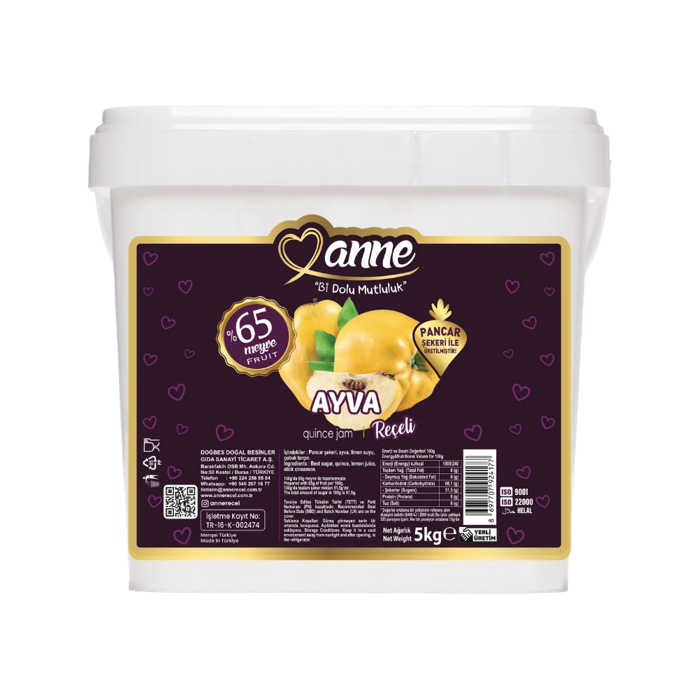 DOĞBES AYVA REÇELİ 5 KG. 65 MEYVELİ