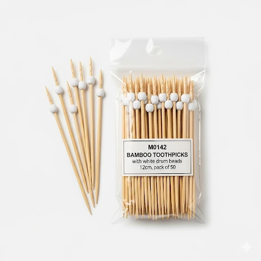 M0142 BAMBU KÜRDAN DAVUL BEYAZ 12 CM 50 AD