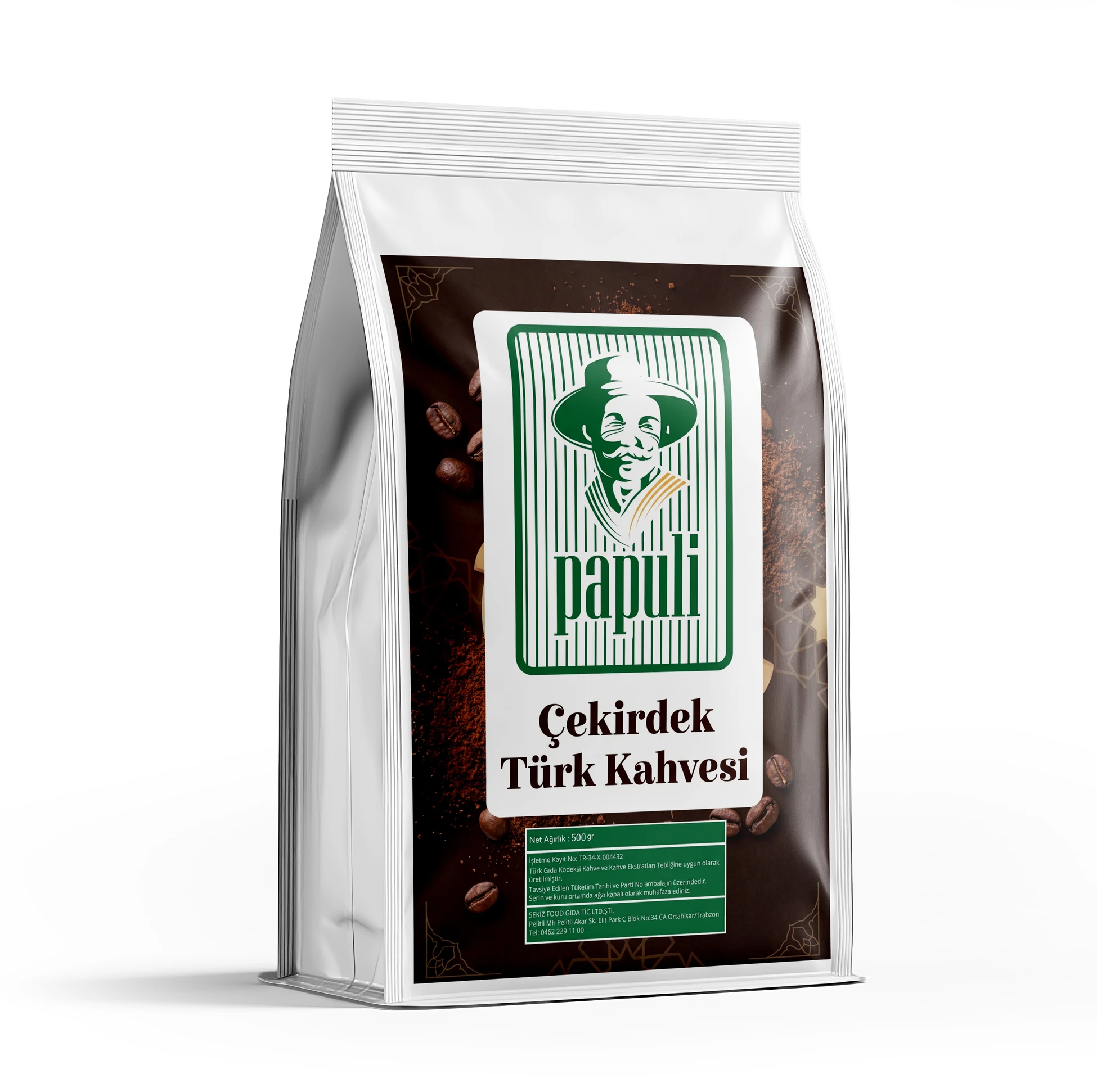 PAPULİ ÇEKİRDEK TÜRK KAHVESİ 500 GR * 10 AD