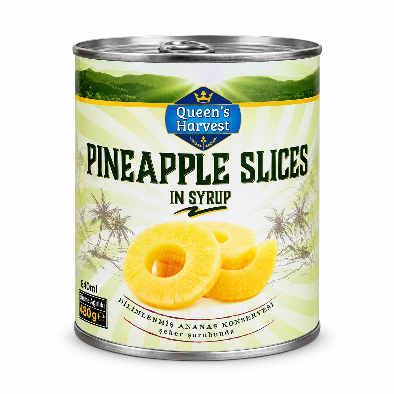 ANANAS DİLİMLİ (8 DİLİM) 836 GR*24 AD QUEENS HARVEST